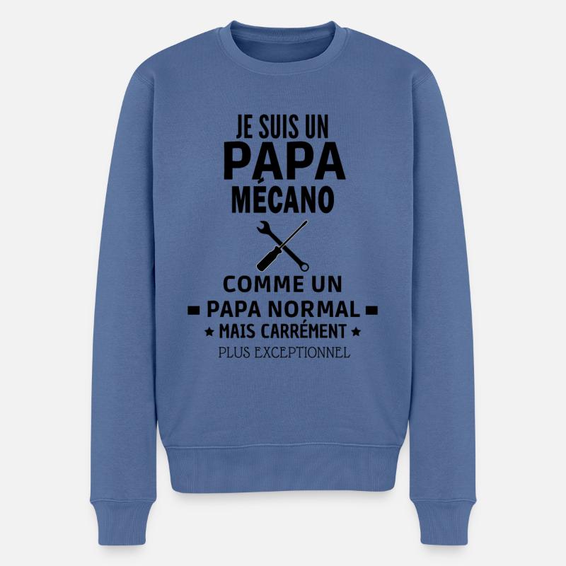 Mécano exceptionnel - Pull Premium bio Homme - bleu pigeon