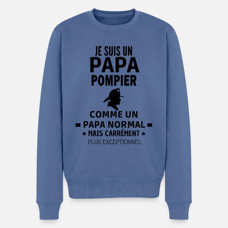 pompier exceptionnel - Pull Premium bio Homme - bleu pigeon