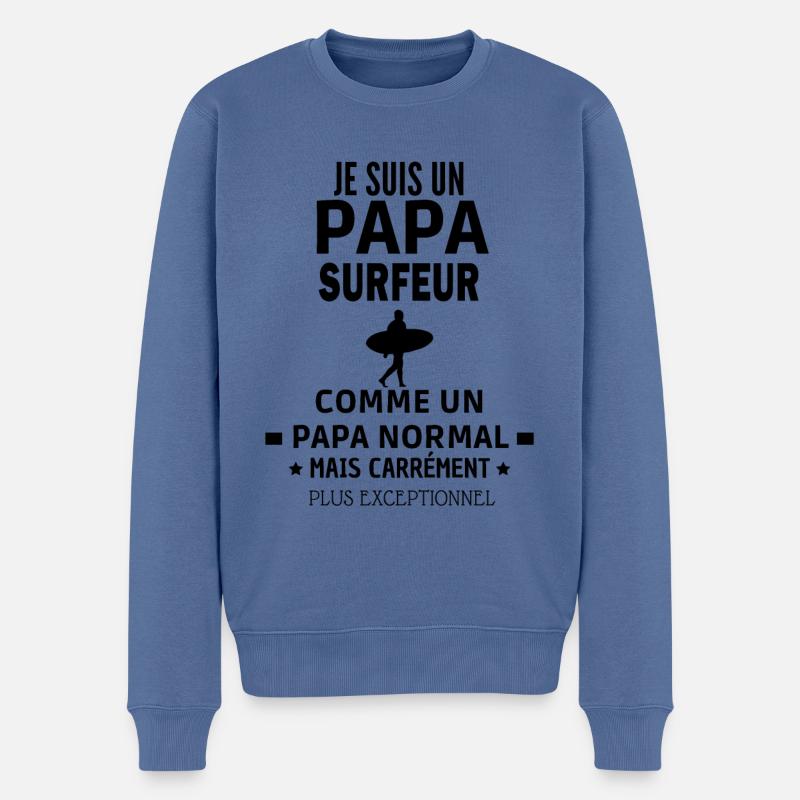 surfeur exceptionnel - Pull Premium bio Homme - bleu pigeon