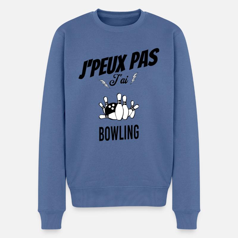J'peux pas j'ai bowling - Pull Premium bio Homme - bleu pigeon