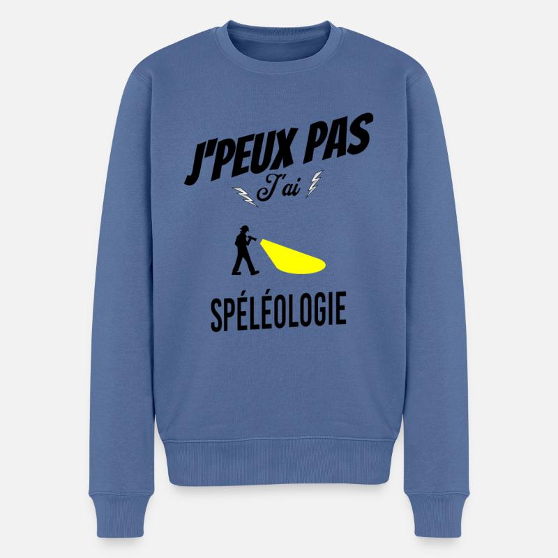 J'peux pas j'ai spéléologie - Pull Premium bio Homme - bleu pigeon