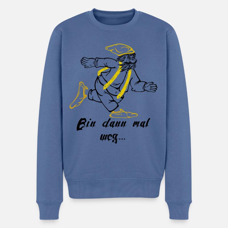Zwerg comic - Männer Premium Bio Pullover - Taubenblau