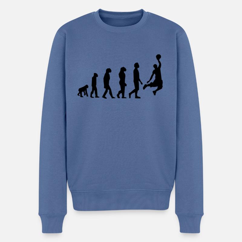ENTWICKLUNG BASKETBALL - Männer Premium Bio Pullover - Taubenblau