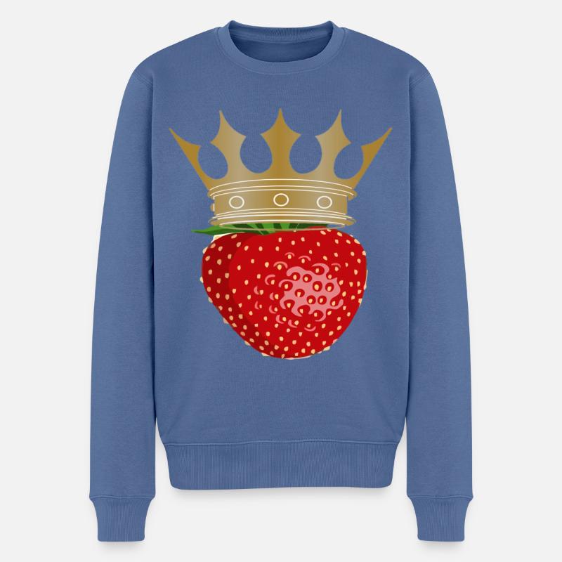 Fraise - Pull Premium bio Homme - bleu pigeon