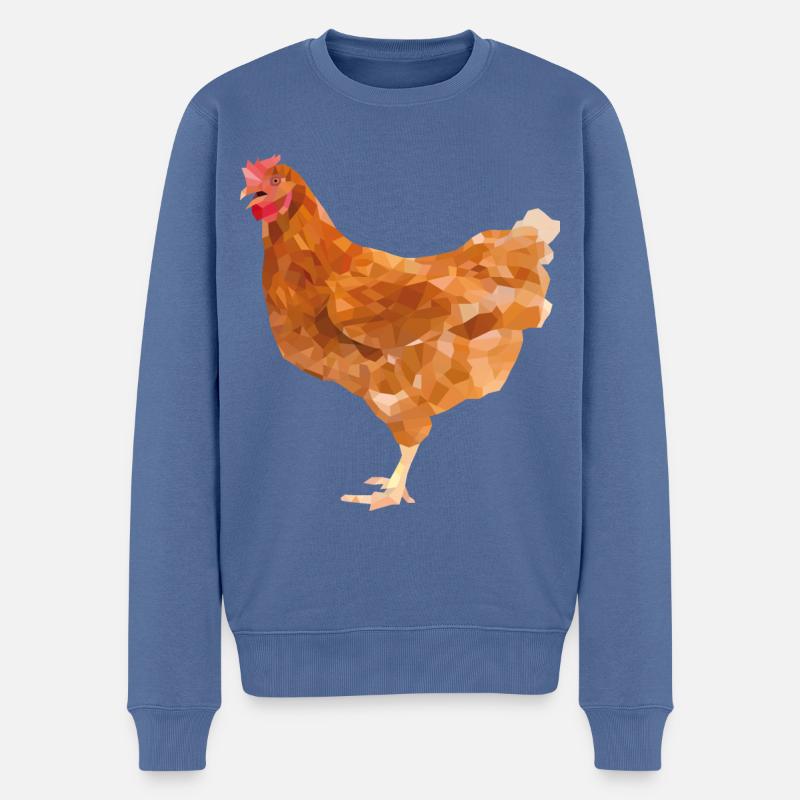 Huhn - Männer Premium Bio Pullover - Taubenblau