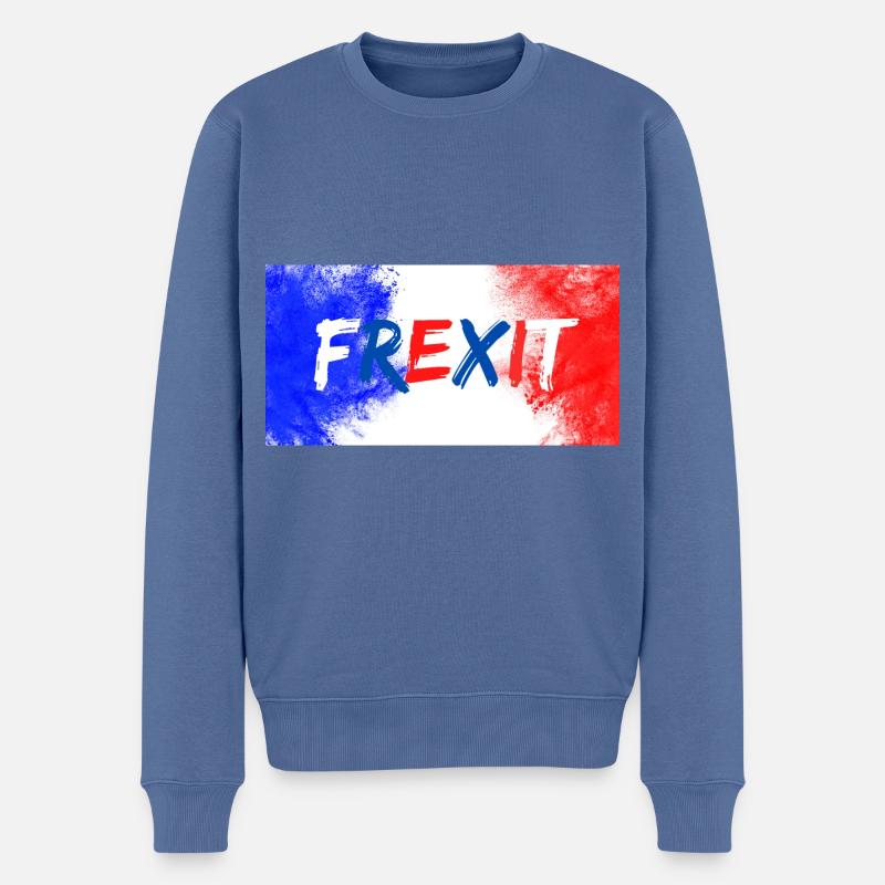 Frexit t-shirt UPR Patriotes - Pull Premium bio Homme - bleu pigeon