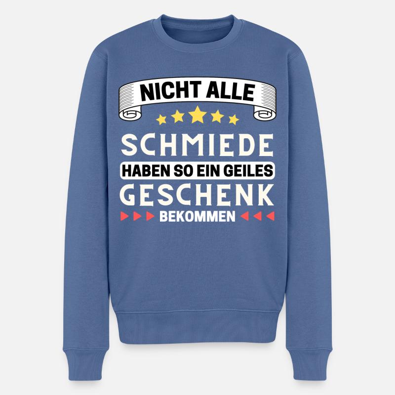 Nicht alle Schmiede bekommen so ein Geschenk - Männer Premium Bio Pullover - Taubenblau