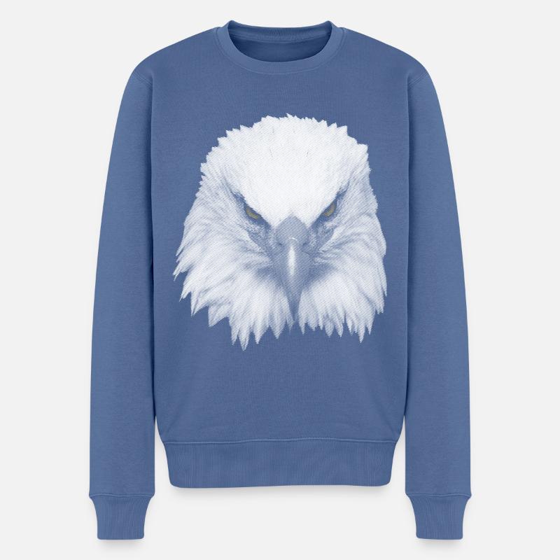 tête Grand Aigle - Pull Premium bio Homme - bleu pigeon