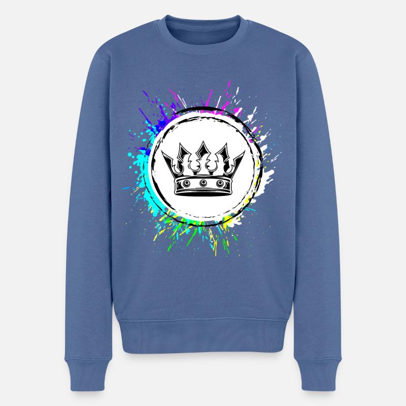 Couronne royale - Pull Premium bio Homme - bleu pigeon