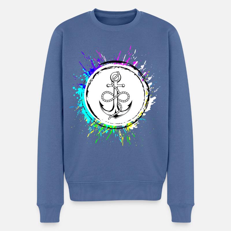 Icône d’ancrage - Pull Premium bio Homme - bleu pigeon