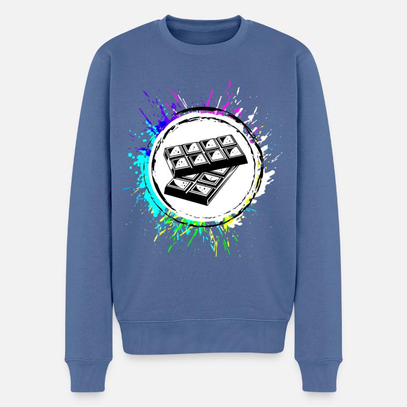 Symbole d’icône de chocolat - Pull Premium bio Homme - bleu pigeon