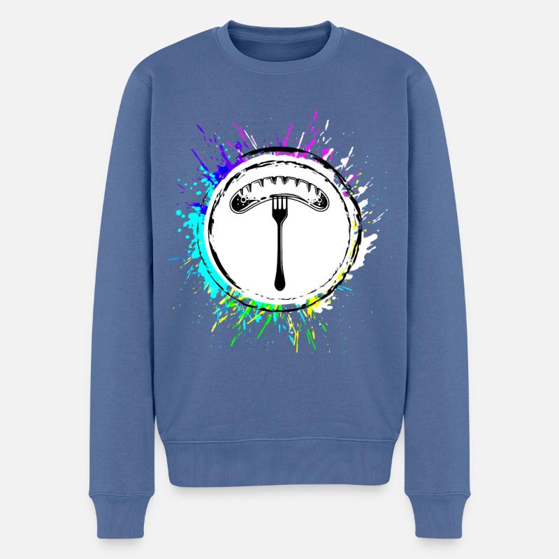 Bratwurst Wurst - Männer Premium Bio Pullover - Taubenblau