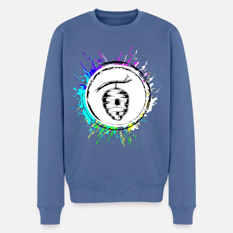 Nidification d’abeilles apiculteurs - Pull Premium bio Homme - bleu pigeon