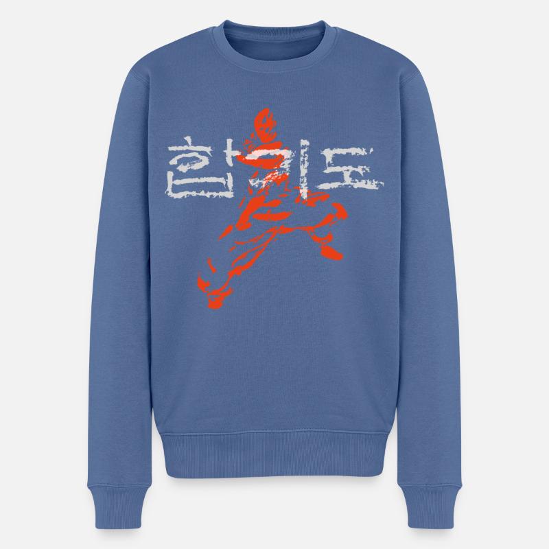 Hapkido - Männer Premium Bio Pullover - Taubenblau