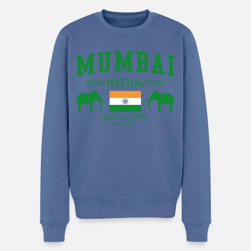 Mumbai - Pull Premium bio Homme - bleu pigeon