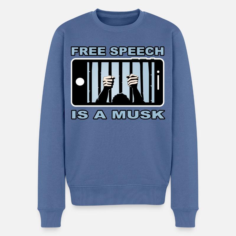 Free Speech - Männer Premium Bio Pullover - Taubenblau