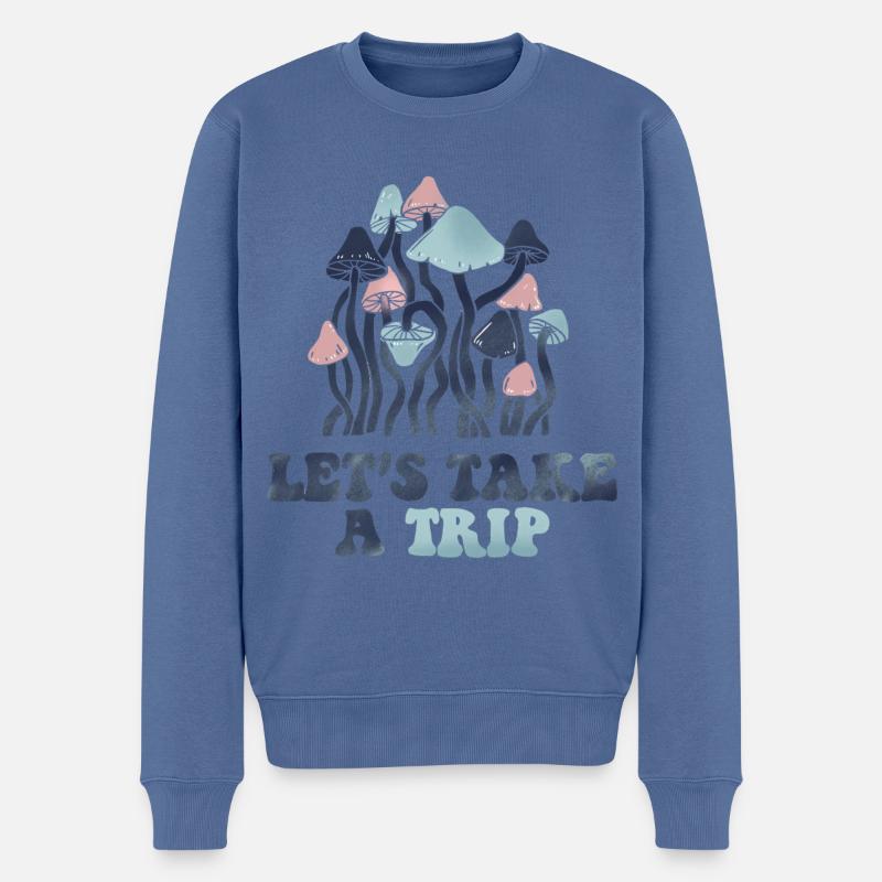 PARTONS EN VOYAGE - Pull Premium bio Homme - bleu pigeon