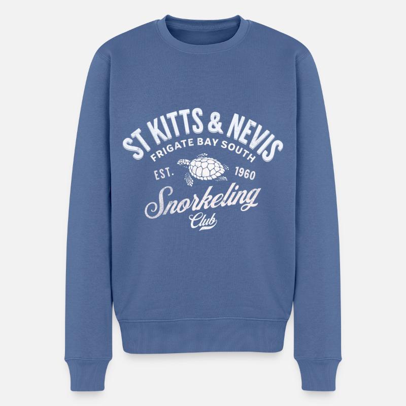 St. Kitts und Nevis Schnorchelclub - Männer Premium Bio Pullover - Taubenblau