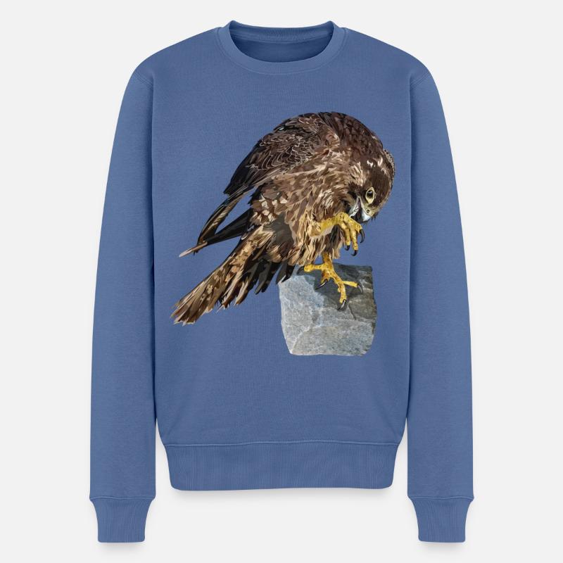 Wanderfalken - Männer Premium Bio Pullover - Taubenblau
