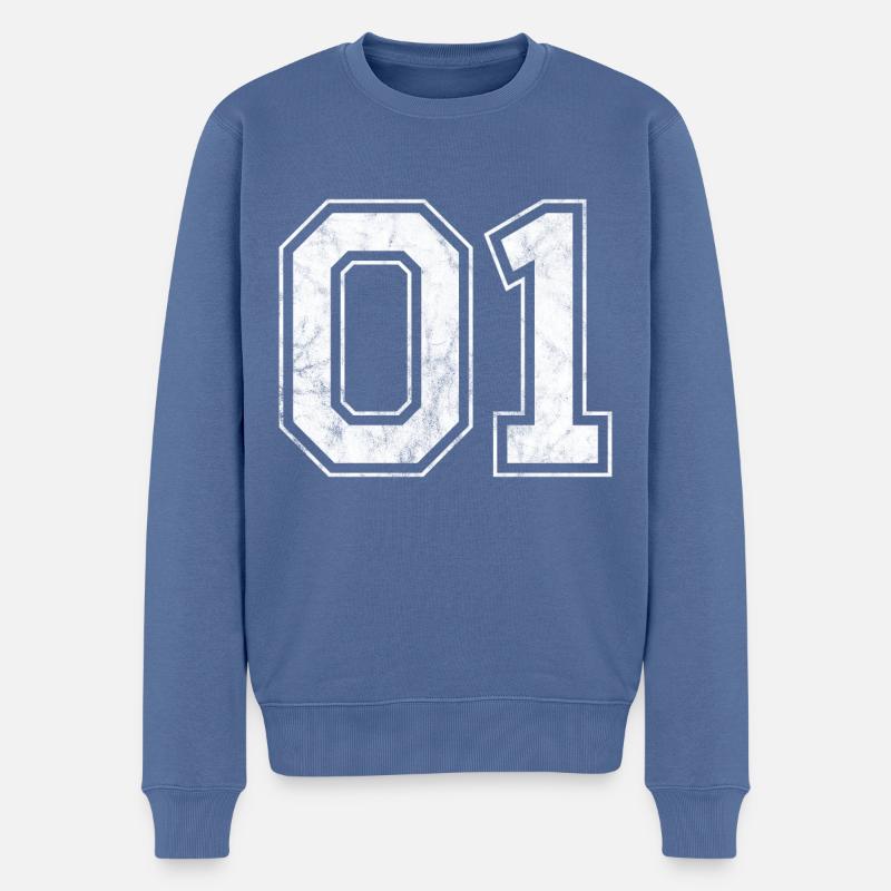 Numéro 01 - Pull Premium bio Homme - bleu pigeon