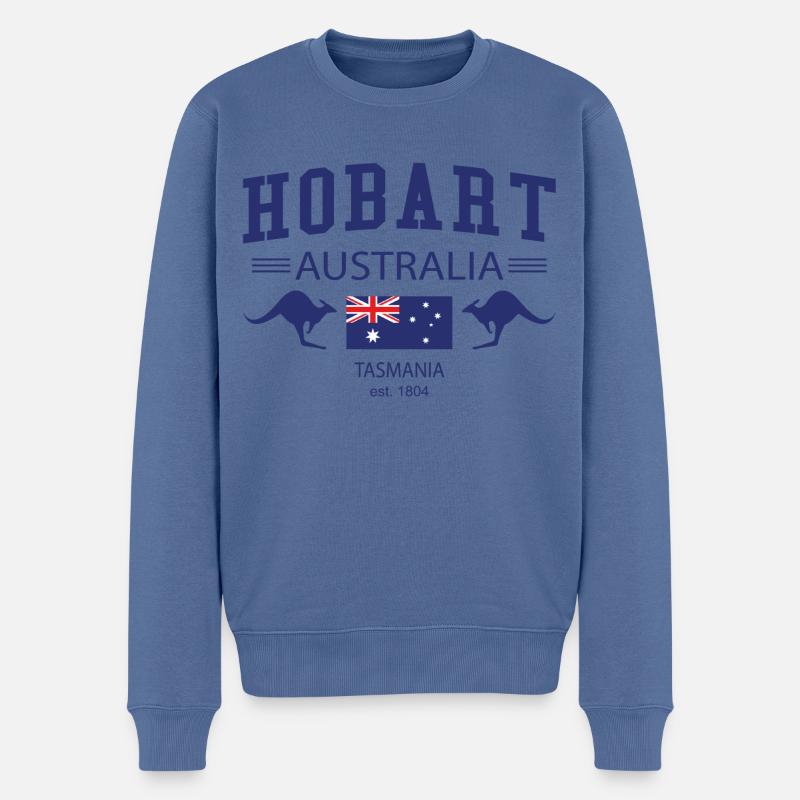Hobart - Pull Premium bio Homme - bleu pigeon
