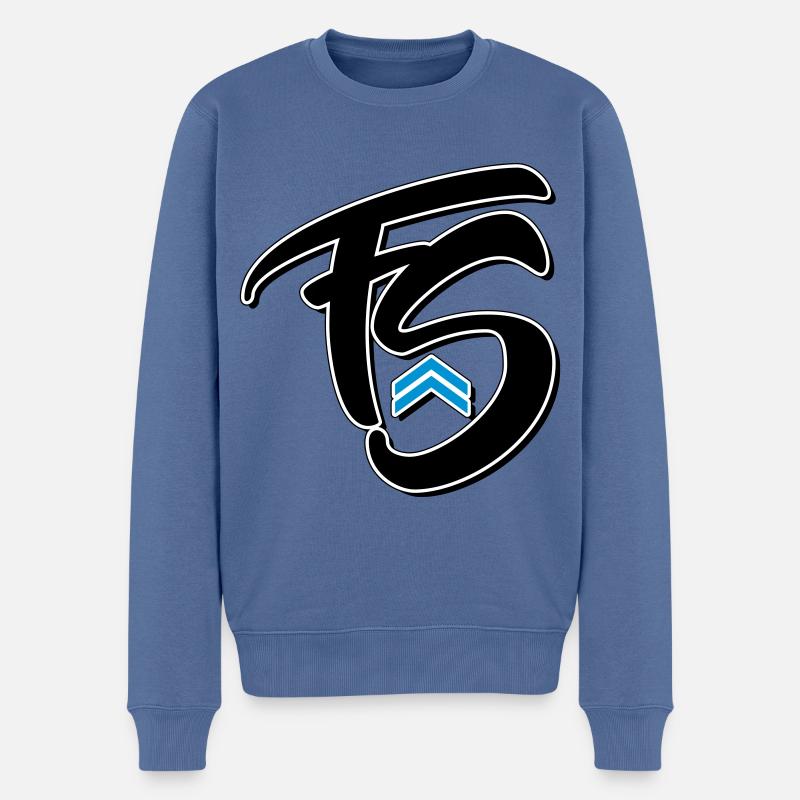 Frischer Stil - Männer Premium Bio Pullover - Taubenblau