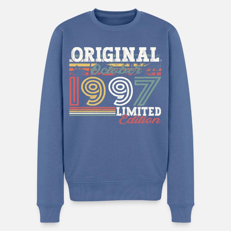 Original Oktober 1997 25. Geburtstag Geschenk Cool - Männer Premium Bio Pullover - Taubenblau