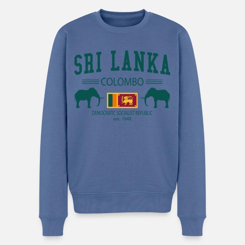 Sri Lanka - Männer Premium Bio Pullover - Taubenblau