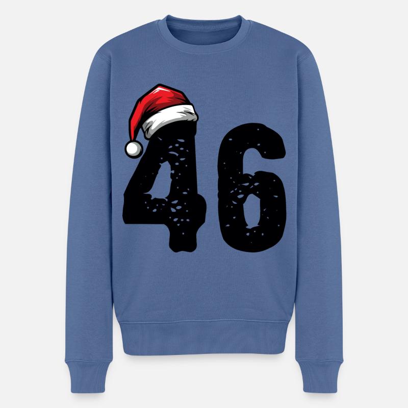 46 Numéro Noël - Pull Premium bio Homme - bleu pigeon
