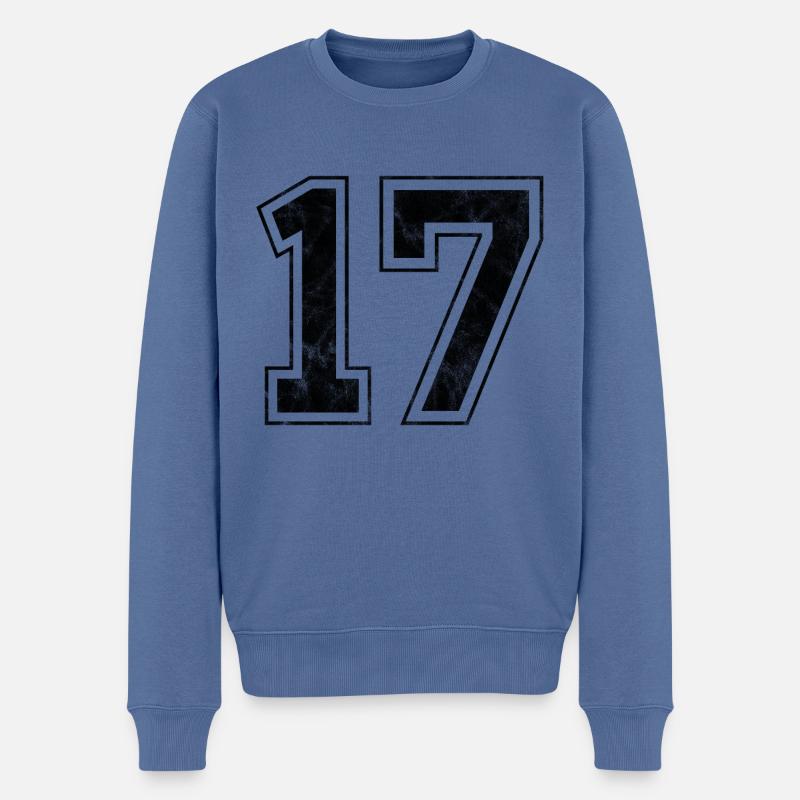 Numéro 17 - Pull Premium bio Homme - bleu pigeon