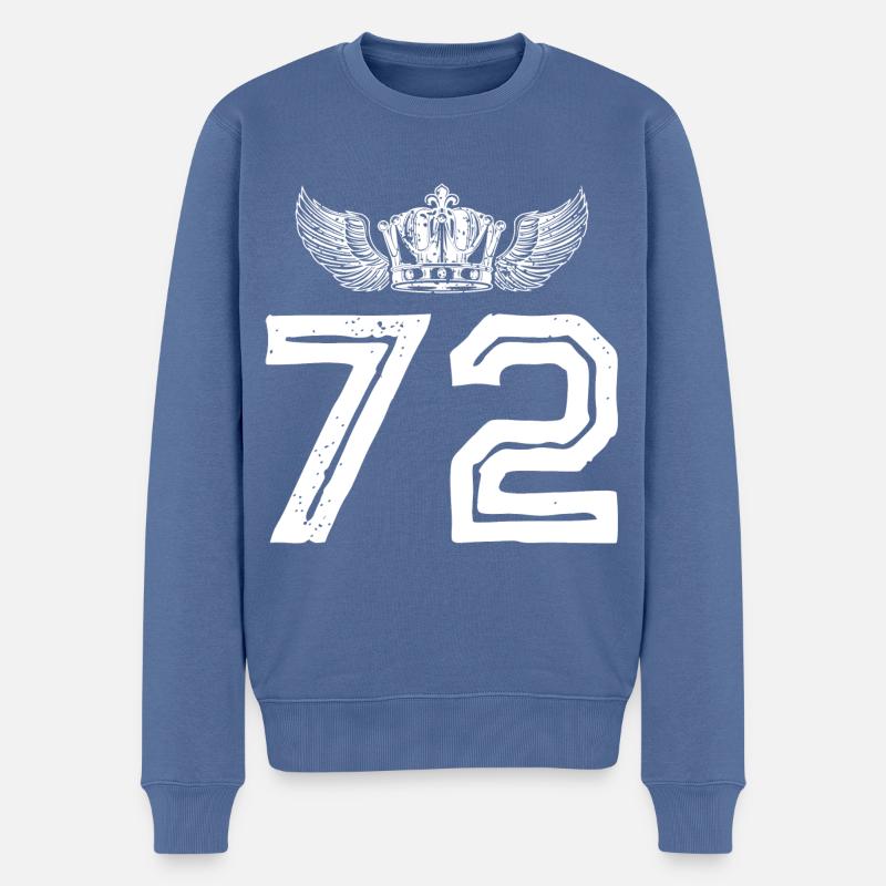 72 Couronne numérique - Pull Premium bio Homme - bleu pigeon