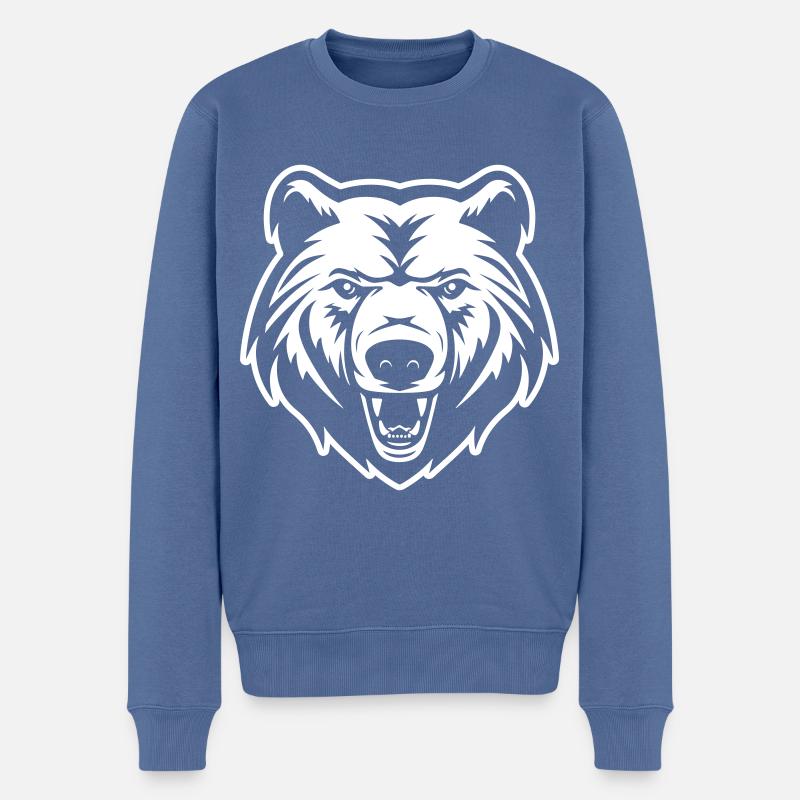 Tête d’ours - Pull Premium bio Homme - bleu pigeon