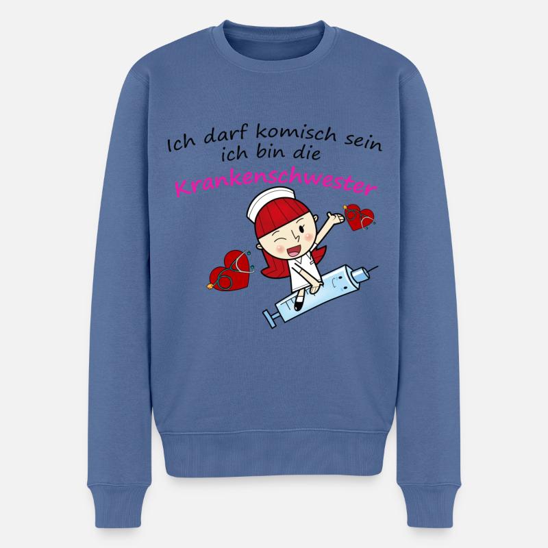 krankenschwester design - Pull Premium bio Homme - bleu pigeon