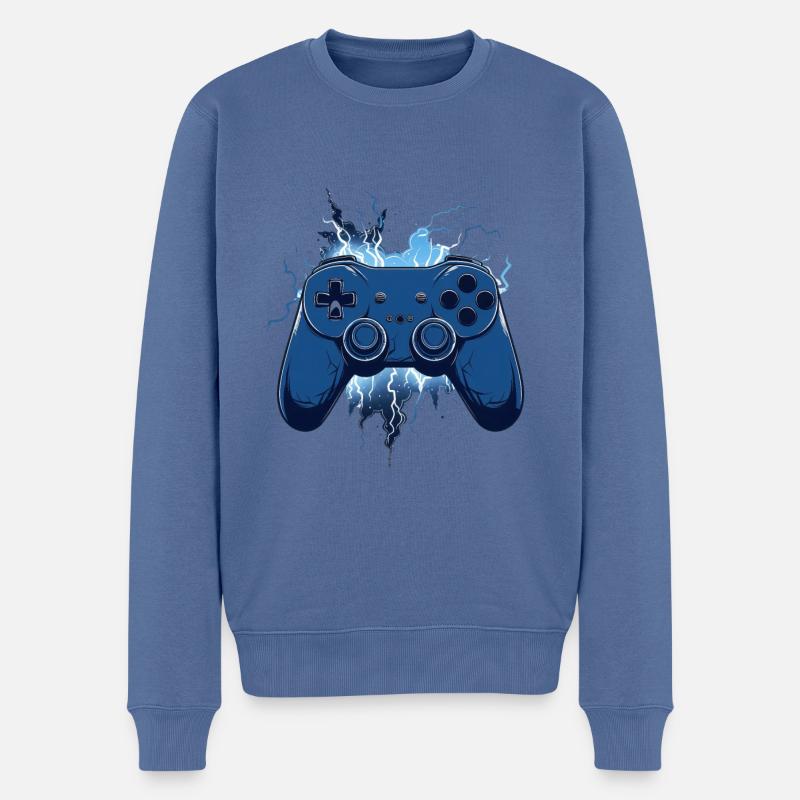 Gaming Controller - Männer Premium Bio Pullover - Taubenblau