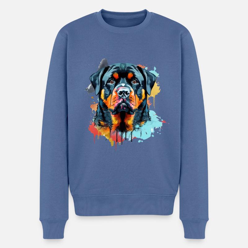 Rottweiler - Pull Premium bio Homme - bleu pigeon