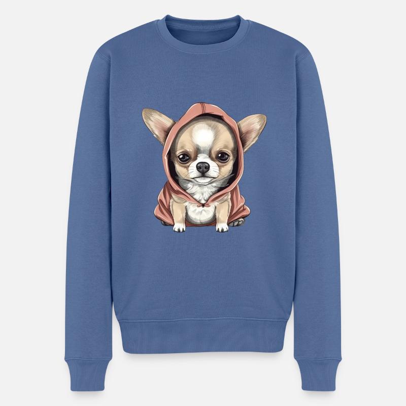 Chihuahua - Männer Premium Bio Pullover - Taubenblau