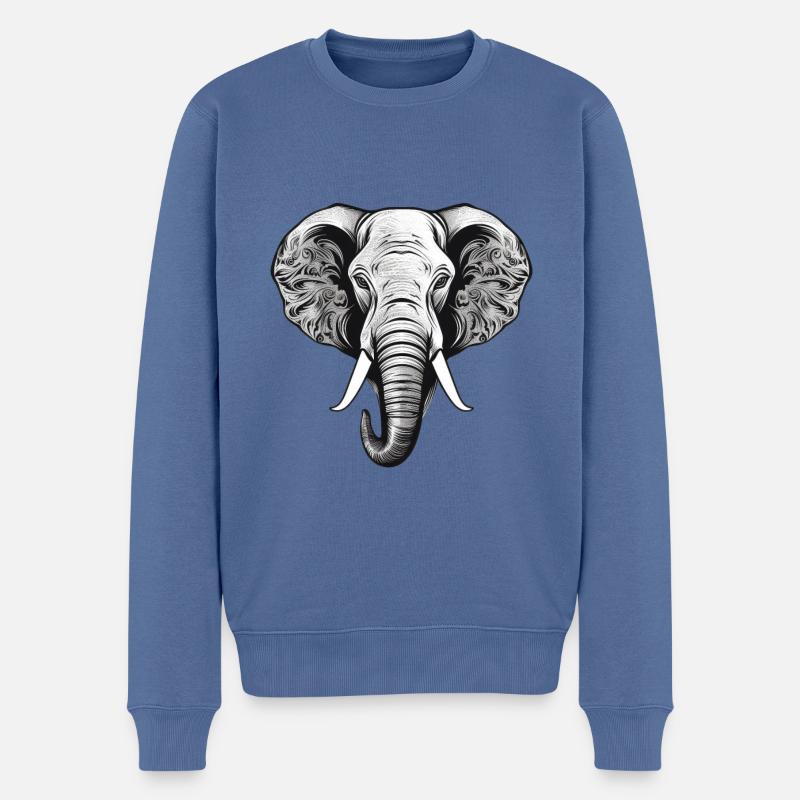 Éléphant - Pull Premium bio Homme - bleu pigeon