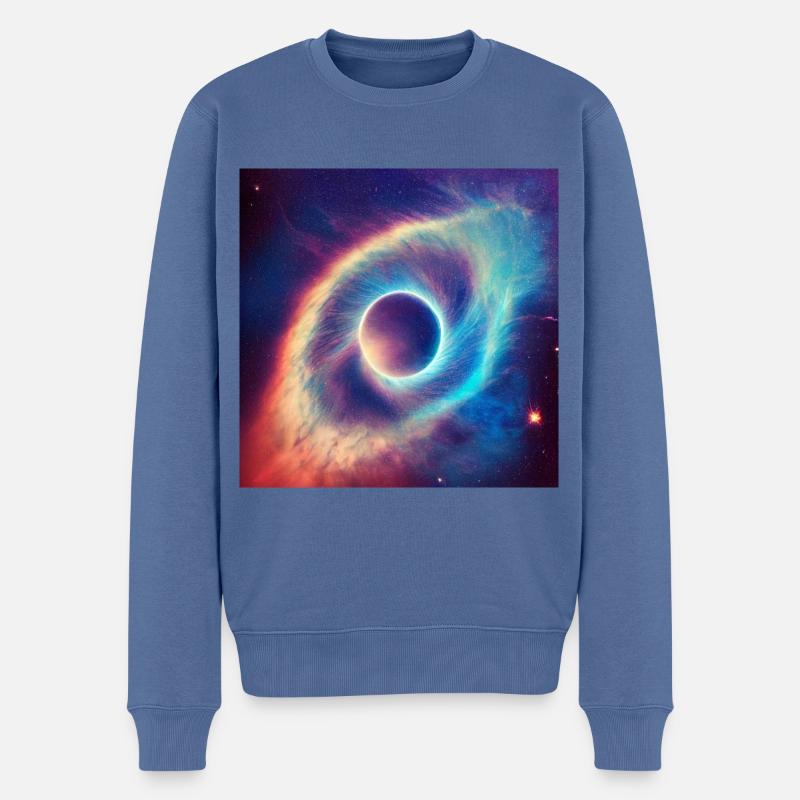 Das Auge am Himmel - Männer Premium Bio Pullover - Taubenblau
