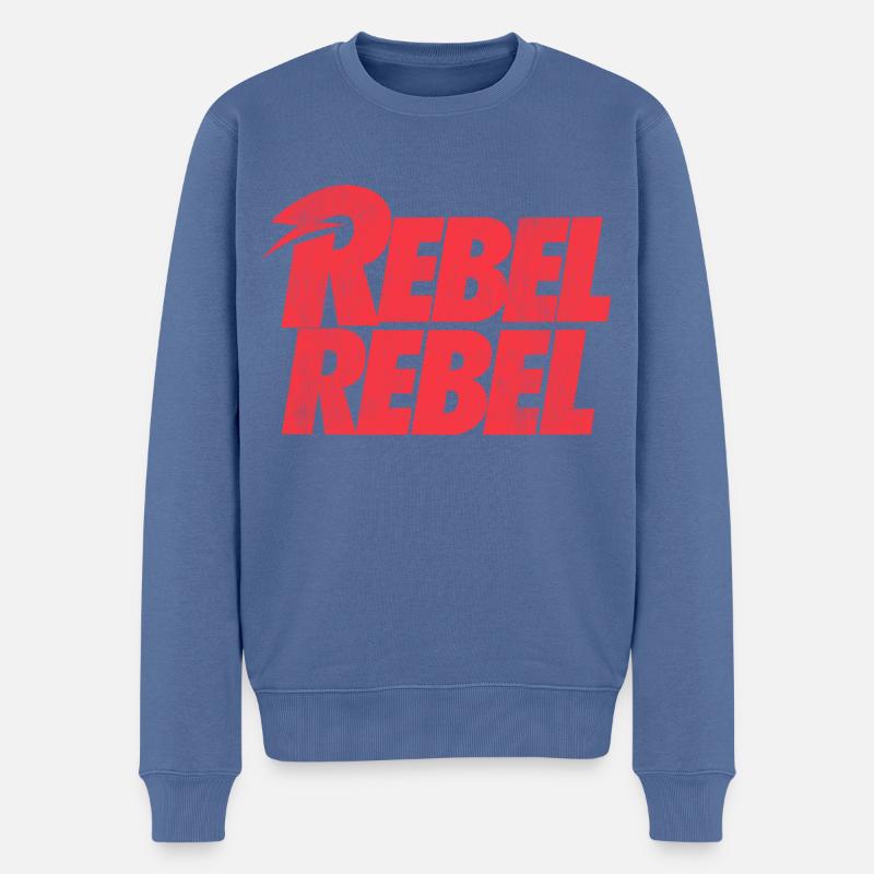 David Bowie Rebel Rebel Rot - Männer Premium Bio Pullover - Taubenblau