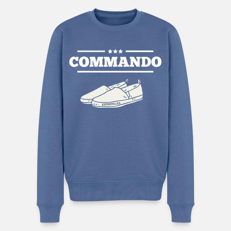 Commando Espadrille B - Männer Premium Bio Pullover - Taubenblau