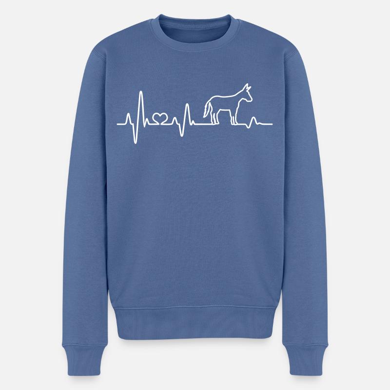Esel Herzschlag Muli Maultier Bauernhof Landwirt - Männer Premium Bio Pullover - Taubenblau