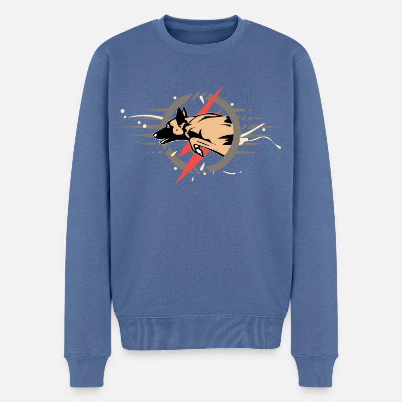 Malinois-Eclair - Männer Premium Bio Pullover - Taubenblau