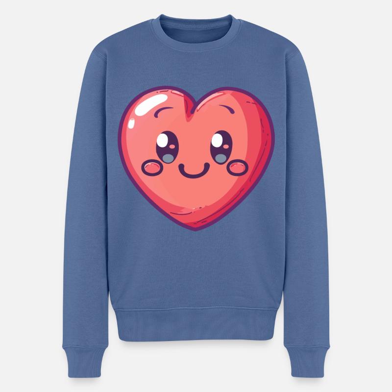 Coeur Mignon Bébé Bande Dessinée - Pull Premium bio Homme - bleu pigeon