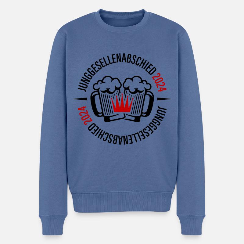 Junggesellenabschied 2024 Bier - Männer Premium Bio Pullover - Taubenblau