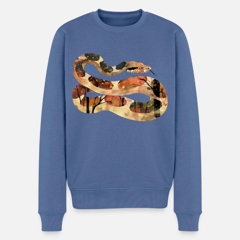 Boa constrictor - Männer Premium Bio Pullover - Taubenblau