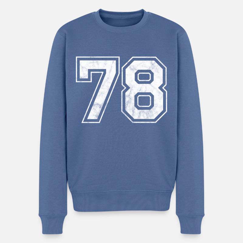 Numéro 78 - Pull Premium bio Homme - bleu pigeon