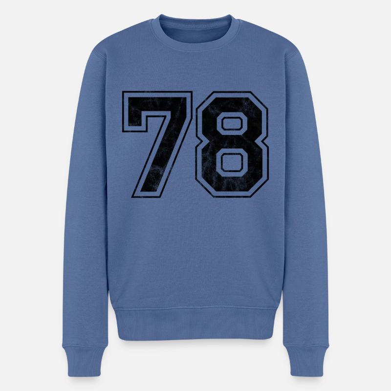 Numéro 78 - Pull Premium bio Homme - bleu pigeon