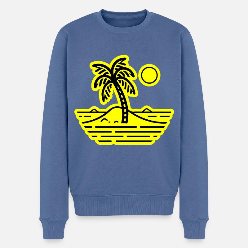 Palmen Symbol insel Sommer - Männer Premium Bio Pullover - Taubenblau