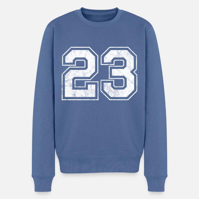 Numéro 23 - Pull Premium bio Homme - bleu pigeon