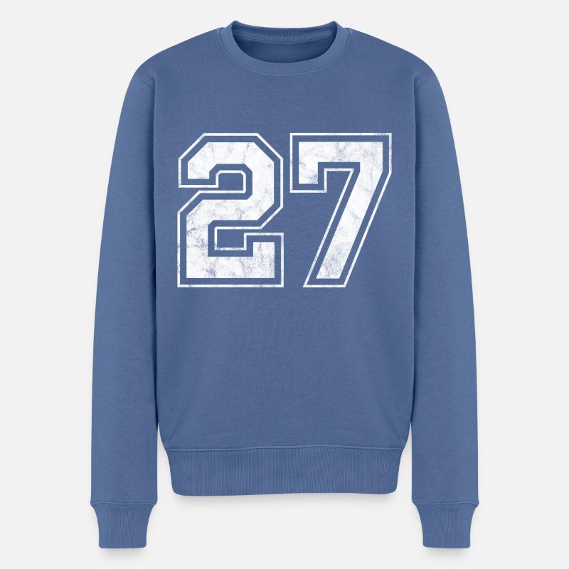 Numéro 27 - Pull Premium bio Homme - bleu pigeon